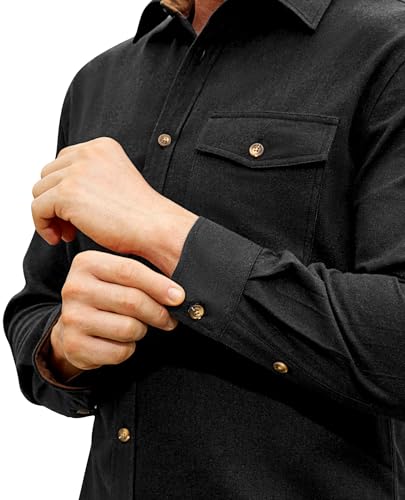 Flannel Shirt for Men Long Sleeve Mens Dress Shirts Cotton Casual Button Down Shirt Big Work Shacket Jackets2