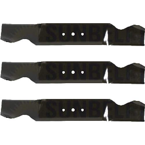 Paquete de 3 cuchillas de repuesto para cortacésped XHT para MtdCub CadetWhite 742-0537 19.375" x 3" 0.40625" agujero
