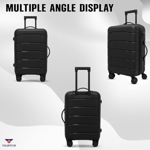 Image of 24-Inch Hard-Shell Luggage Suitcase | Lightweight 3.1 kg | 360 Spinner Wheels | 2-Way Zipper | Multi-Functional Lock | Business & Family Travel Trolley Bag (1, BLACK-24INCH)