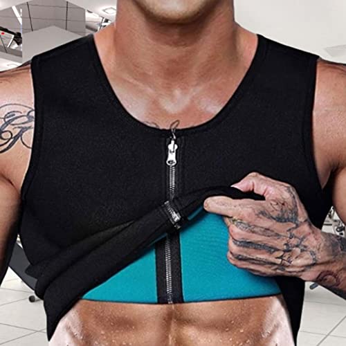 camisa da compressão dos homens | Camisas sem manga Colete modelador de corpo com zíperes - Regata f