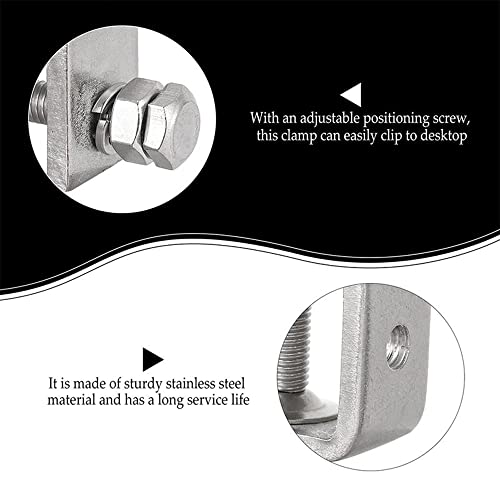 304 Stainless Steel C Clamps, Heavy Duty C Clamps for Metal Working, Woodworking Building Tiger Clamp Adjustable Wide Jaw Opening C Clamp, Silver (2.5in/2pcs)