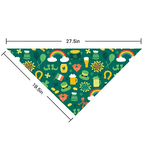 St. Patrick Day Dog Bandana, Holiday Cat Bandana Irish Shamrock Scarfs For Small Medium Large Dogs Cats Pet Puppies (The Lucky One, Large) #TOP1