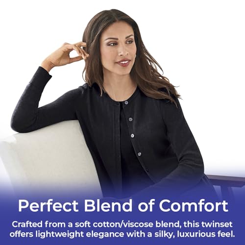 Caroline Cardigan and Shell Twinset | Women’s Button Down Sweater and Tank Top Set | Soft Knit | Long Sleeve4