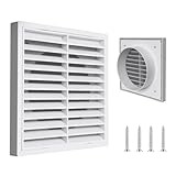 Opatiny Persienne d'aération avec filtre en maille pour garages et abris de jardin 100 mm ABS Grille d'aération avec barrière anti-rongeurs et oiseaux