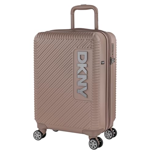 DKNY - Trolley Handgepäck Cabin Trolley Koffer Reisekoffer Hartschalenkoffer mit Mit TSA-Schloss - Kabinengepäckgröße 55x40x23, Beig