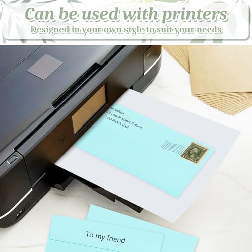 Image of 50 Pcs #10 Light Blue Envelopes Letter Size Self Seal, Business Envelopes