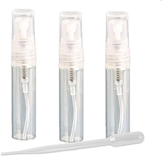Grand Parfums Empty 5ml Glass Fine Mist Atomizer Bottles Refillable Perfume Cologne Decant Spray Bottles w/Funnel & Pipett...