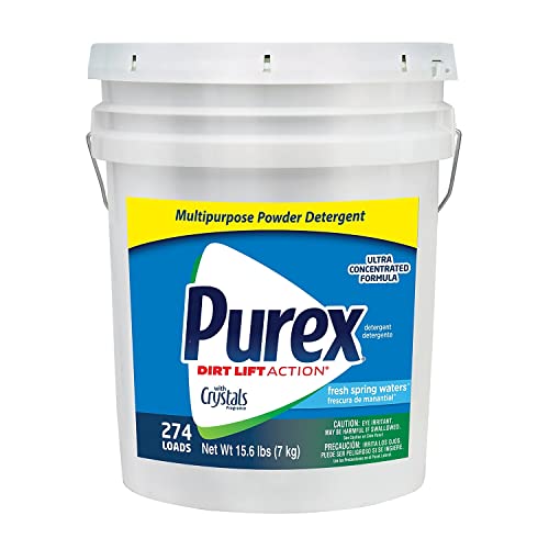 Dial 1729436 Professional Purex Fresh Spring Waters Multipurpose Powder Detergent, 15.6lbs Pail, 274 Load , White