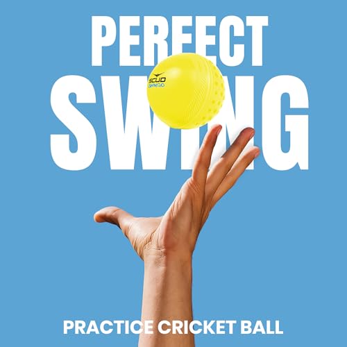 Image of SCUD Swingo Wind Ball for Cricket, Specially Designed for Swing, Dual-Surface Half-Dimple & Half-Smooth Design, PVC | 72.39mm Diameter, 105g(Pack of 6pc Balls, Muliticolor)