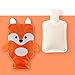 Borsa Per L'Acqua Calda, Simpatica Fodera In Peluche Con Volpe Animale, Arancione, 1000 Ml