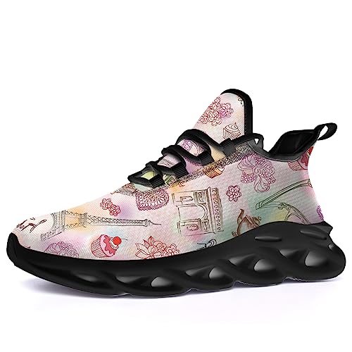 Running Shoes Men Women Eiffel Tower Sneakers Lightweight Walking Tennis Shoes Gifts for Men Women2