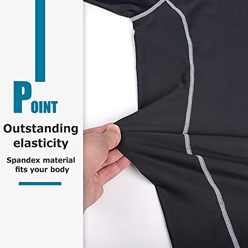 Actleis Men's Short Sleeve Rash Guard, Upf50+ Uv Sun Protection Tee Quick Dry Swimming Shirts M Charcoal Gray #TOP3