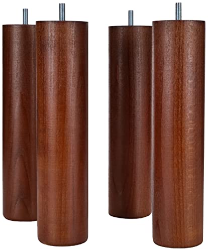 La Fabrique de Pieds Jeu de 4 Pieds de Lit, Bois, Teinte Merisier, 5,8 x 5,8 x 25 cm Cover