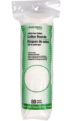 Applicateur rond en coton pour démaquillage Assured le pack de 2 sachets