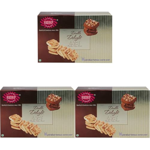 Image of Karachi Bakery Double Delight with Chocolate and Cashew, 400g (Pack of 3)