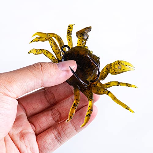Goture Soft Fish Fishing Crab Lures Bait Artificial with Sharp Hooks 3D Simulation Saltwater Lure Fishing Tackle Accessory kit 6Pcs