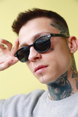 Image of Vintage Retro Round Sunglasses for Men Women Classic Circle Sun Glasses Tinted Fashion Shades