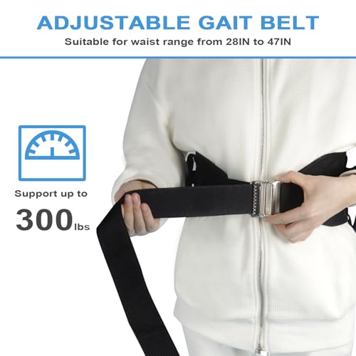 Gait Belts for Seniors, Transfer Belt with Handles, Gate Belts Medical for Elderly, Walking Belt for Lifting Elderly & Patient Physical Therapy - Metal Buckle Anti-Slip Gait Belt for Medical Nursing - Image 4