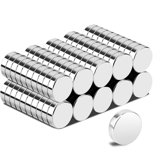 Aenienoe 100 Stycken Små Starka Neodymmagneter - 7 x 2 mm Runda för Anslagstavla, Magnettavla, Kylskåp, Whiteboard, Hantverk och Foton
