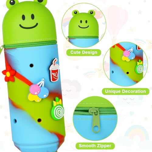 Vicloon Pencil Case, Frog DIY Hole Pencil Case in Soft Silicone - Image 3