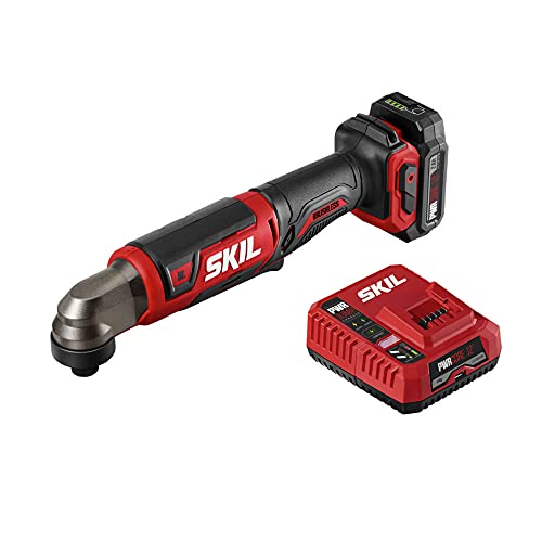 SKIL PWR CORE 12 Brushless 12V 1/4 Inch Hex Right Angle Impact Driver Includes 2.0Ah Lithium Battery...