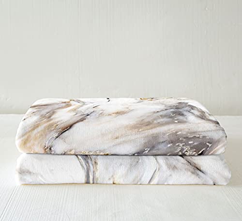 Loussiesd Marble Fleece Throw Blanket Grey Gold Marble Plush Blanket for Kids Adults Abstract Geometric Marble Texture Sherpa Blanket Crack Brick Fuzzy Blanket for Sofa Bed,Single 50x60 Inch - Image 4