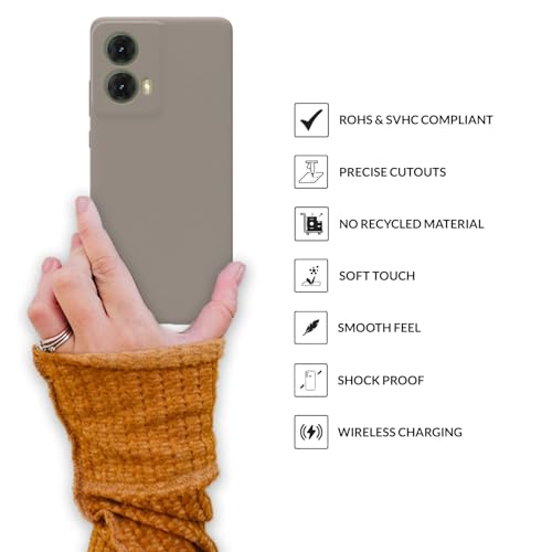 Image of SPRIG Compatible with Moto G85 Premium SilkTone (Liquid Silicone) Back Cover Drop Tested Shock Proof Mobile Case for Men, Women, Boys and Girls with Camera Protection (Light Brown)