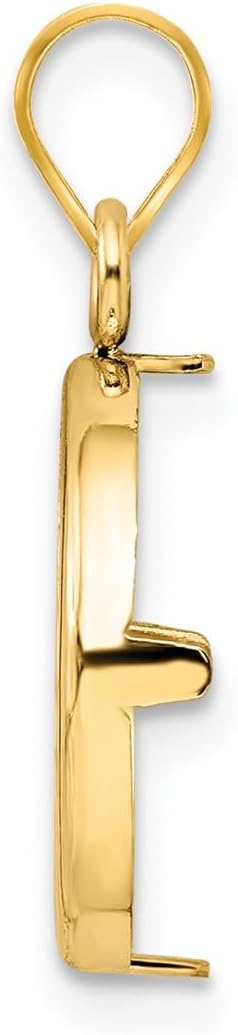 14k Polished 14.0mm Prong Coin Bezel Pendant - Image 3