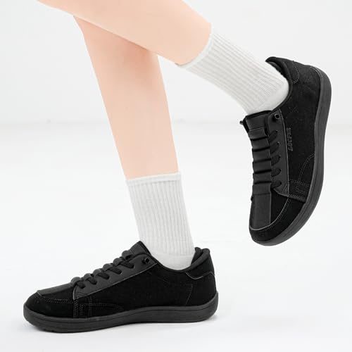 Slip On Loafers for Women No Tie Elastic Laces | Barefoot Wide Toe Box Canvas Shoes | Zero-Gravity Minimalist Comfort Slip-Ons | Lightweight Flexible Everyday Sneakers2