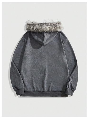 Buy SOLY HUX Men's Y2k Grunge Zip Up Hoodie Sweatshirts Gothic Fur