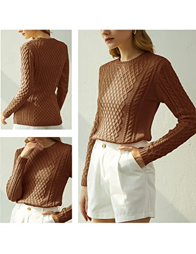 Image of v28 Women Crew Neck Knit Stretchable Elasticity Long Sleeve Sweater Jumper Pullover