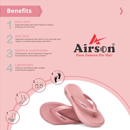 Image of AIRSON AL-5 Slipper for Women | Orthopedic, Diabetic, Pregnancy | Soft Doctor Anti-Skid Slipper for Womens |Slides, Flip-Flops, Slippers, Chappals | For Ladies and Girls