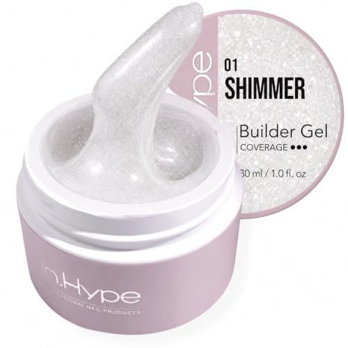 IN.HYPE UV/LED Professional Hard/Builder Gel for Nail Extension/Strengthening/Overlays File Off (Shimmer #1)