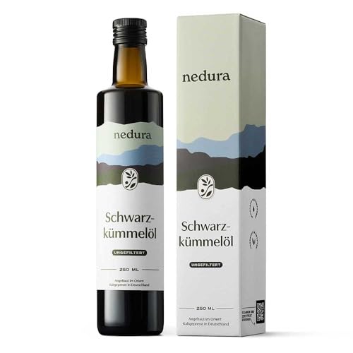 nedura® Schwarzkümmelöl kaltgepresst (ungefiltert) 250ml – mit hohem Thymochinongehalt - 100% naturrein, zertifiziert - täglich frisch & schonend gepresst - direkt aus eigener Manufaktur