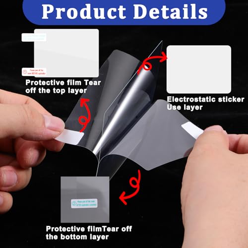Image of 8Pcs Sticker Shield for Windshields, Clear Electrostatic Stickers Double-Sided Adhesive Pad Static Cling Window Film for Dash Cam Mounting
