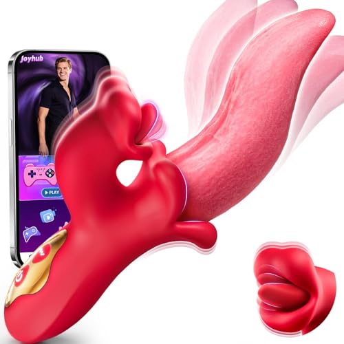 Image of Toendi Vibrator Tongue Toy for Women, Rose Toy Rabbit Vibrator Adult Toys | G Spot Vibrators Dildo, 9 Licking Swing Modes, 9 Vibrating Modes, Rose Sex Toy Thrusting Dildos for Female Couples Womens