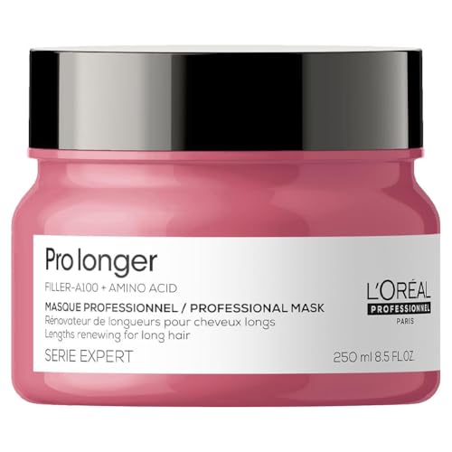 L'Oréal Professionnel, Versterkend Haarmasker Tegen Haarbreuk, Voor Lang en Dun Haar, Versterkt en Maakt het Haar Dikker, Met Vulstof A-100 & Aminozuren, Pro Longer, 250 ml