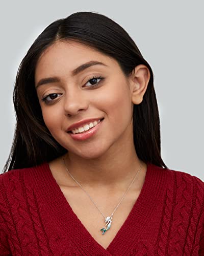 Disney Little Mermaid Jewelry, Ariel Cubic Zirconia Pendant Necklace, Sterling Silver, 18" #TOP1