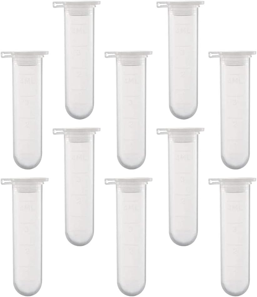 Balacoo 50pcs 5ml Centrifuge Tubes with Scale Snap Lid PP Plastic Conical Tubes Sample Tubes for Scientific Experiment Laboratory White