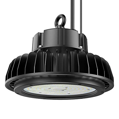 Adiding High Bay Lighting 150 Watt, (600W HID/HPS Equivalent) UL/DLC UFO LED Warehouse Shop Lighting Fixture 5000K 19500LM Dimmable with Adjustable Bracket for Garage Workshop IP65 Black