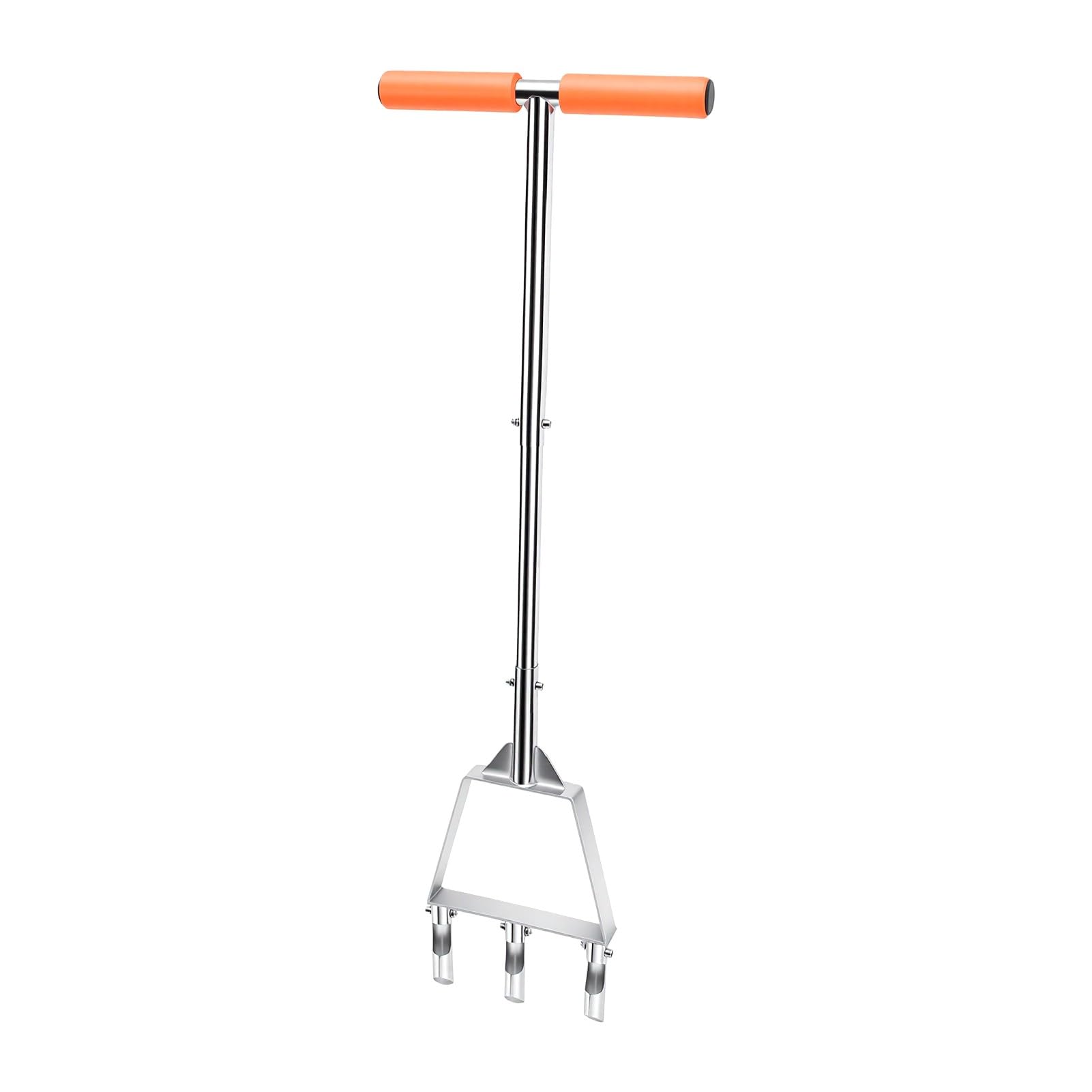 Cuifati Aérateur Manuel pour Pelouse, Outil de Pelouse Semi-assemblé en Acier Inoxydable avec 3 Dents Creuses pour l'entretien de la, Construction Ergonomique en Métal traité Thermiquement pour Une