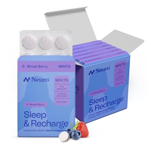 Neuro Melatonin 1 mg Sleep & Recharge Mints (72 Pieces) - Fast Dissolve Melatonin Sugar Free Mints with Lemon Balm & Chamomile for Better Sleep - Calm Sleep Supplement - Mixed Berry Flavor