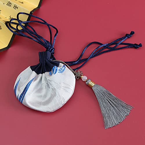 4 bolsitas pequeñas chinas bordadas con cordón y borla miniatura 1