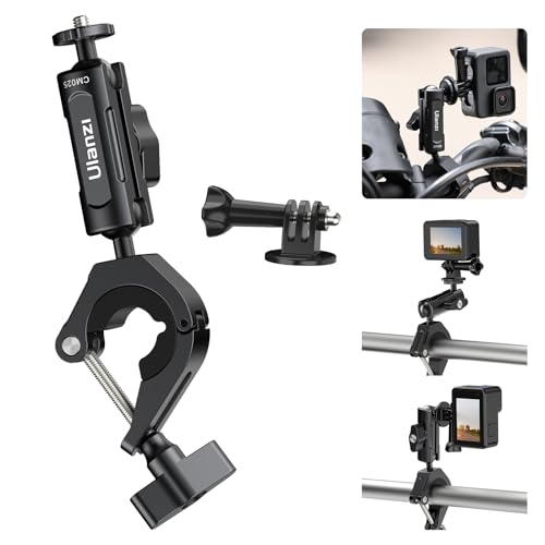 ULANZI-360Motorcycle-Camera-Mount-for-GoPro-Bike-Holder-Handlebar-Mount-Bracket-w-GoPro-Adpter-for-Hero109876543-Action-Cameras-Accessory-835mm-Fits-Bicycle-Utv-Motorcycle-Handlebar-Holder