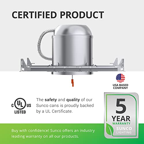 image for Sunco Lighting Sunco 12 Pack 6 Inch Recessed Lighting Housing Can Ligh