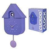 Fisura - Horloge à Coucou Violet et Lilas. Coucou Murale. Pendule Murale Originale. 3 Pil...