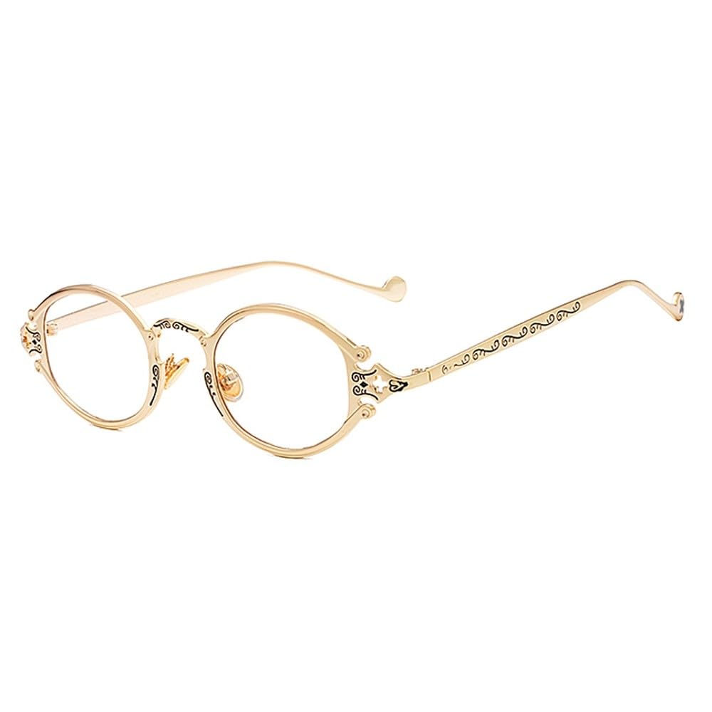 metalowe damskie okulary steampunkowe owalne retro przezroczyste soczewki akcesoria vintage okulary dla mężczyzn okrągłe złote czarne srebrne