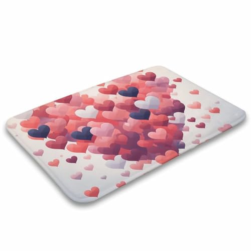 Tapis de salle de bain design cœurs pour sortie de douche cocooning - 5