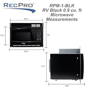 RecPro RV Microwave with Trim Kit | 1.0 Cu. Ft. | 900W | Direct replacement for Greystone and High Pointe (Black) RecPro RV Microwave with Trim Kit 10 Cu Ft 900W Direct replacement for Greystone and High Pointe Black