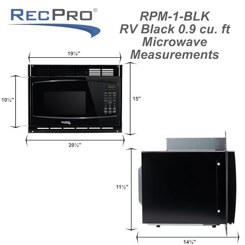 RecPro-RV-Microwave-with-Trim-Kit-10-Cu-Ft-900W-Direct-replacement-for-Greystone-and-High-Pointe-Black RecPro RV Microwave with Trim Kit 10 Cu Ft 900W Direct replacement for Greystone and High Pointe Black